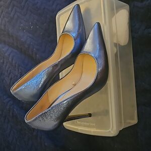 Blue Metallic Pumps - ZARA Woman - Size 38 - LEATHER
